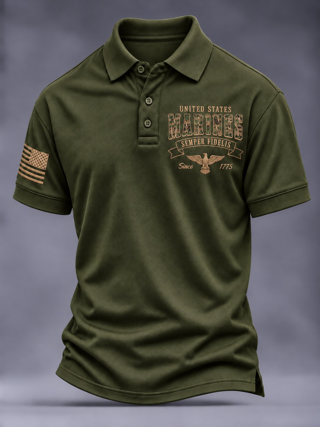 🎖️Men's U.S. Veterans Day Print Polo Shirt