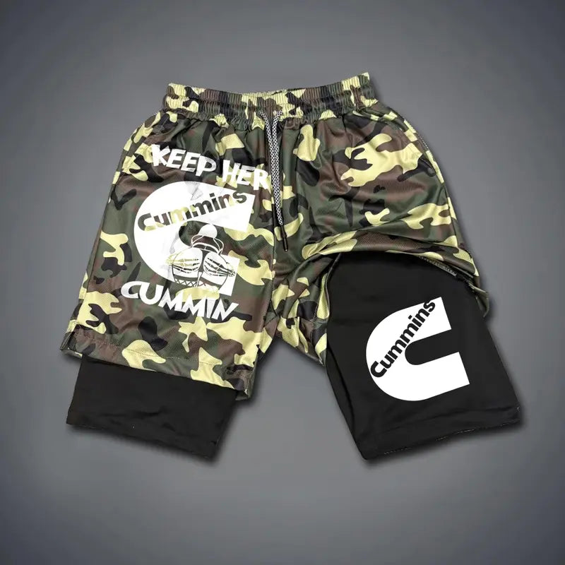 Unisex Sexy Clothing Double-Layer Sports Shorts
