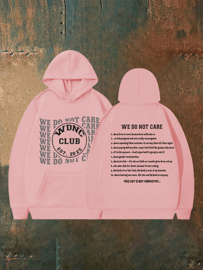 Women's Retro Funny Proud Member Of Club We Do Not Care Menopause Perimenopause Print Hoodie