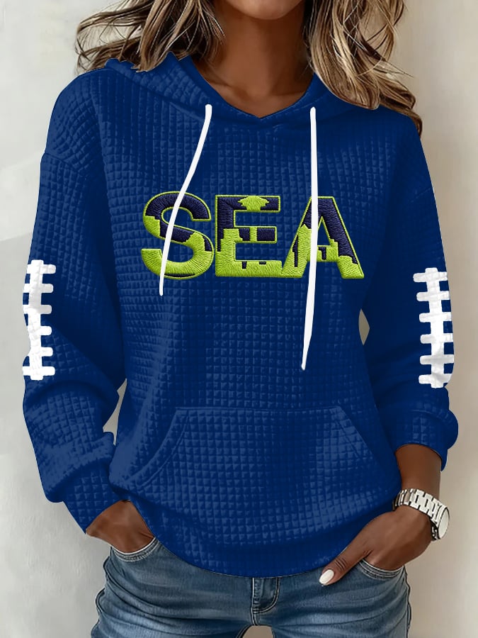 Women's Football Print Hoodie Sweatshirt
