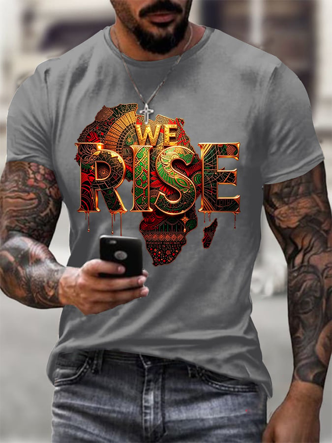 Men's Juneteenth Print Casual T-Shirt