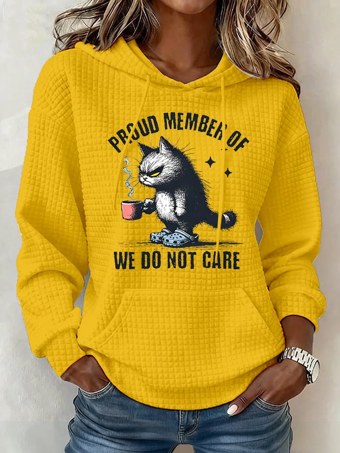 Women's Retro Funny Proud Member Of Club We Do Not Care Menopause Perimenopause Print Hoodie