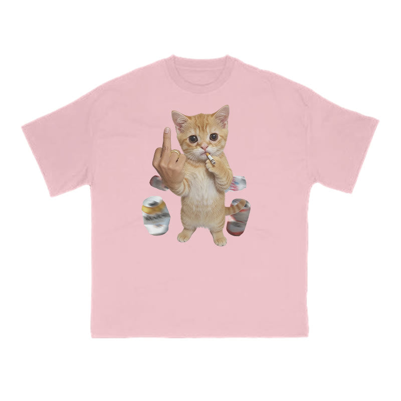 Dope Ass Cat Print T-shirt