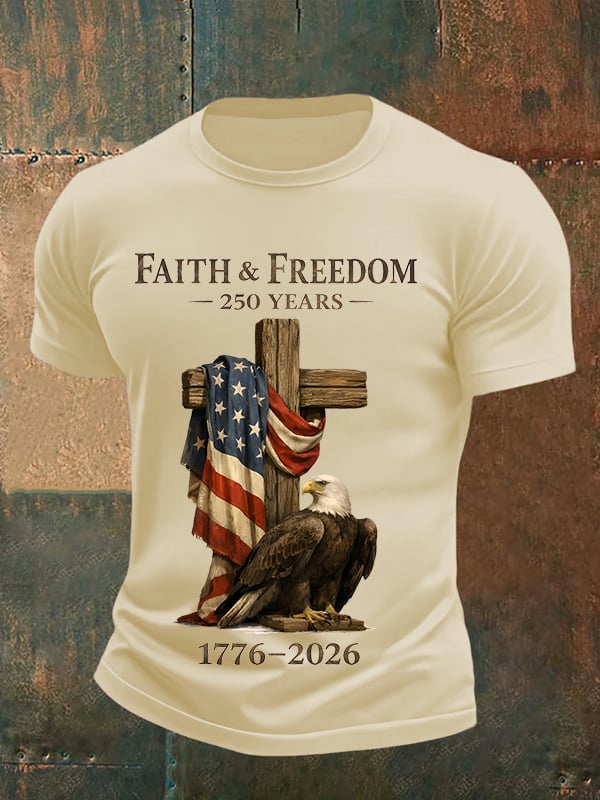 Men's Faith and Freedom 250 Years Print T-Shirt