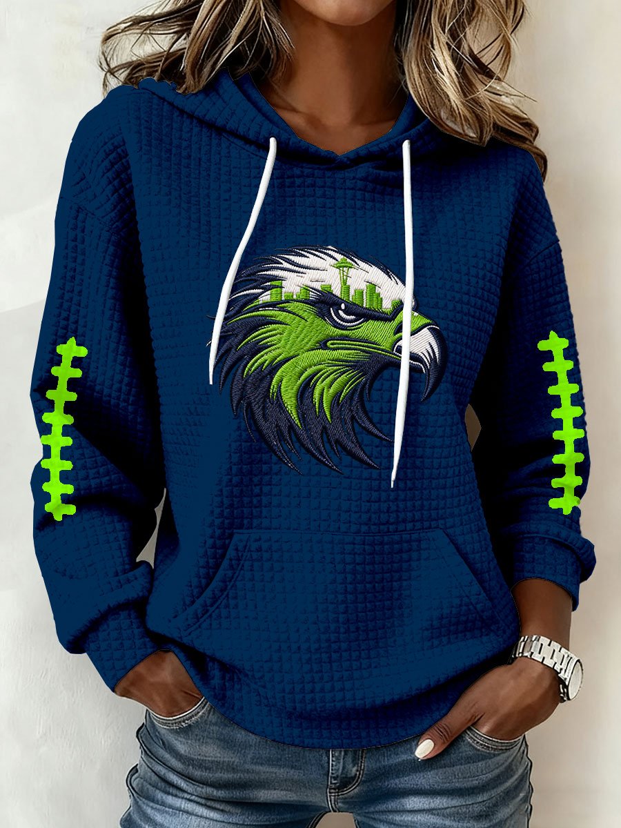 Women's Football Print Hoodie Sweatshirt