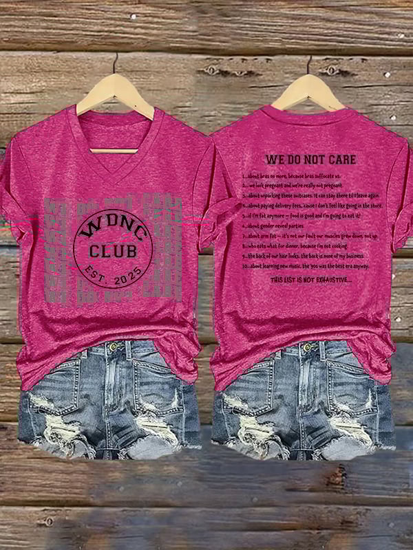 Women's Retro Funny Proud Member Of Club We Do Not Care Menopause Perimenopause Print T-Shirt