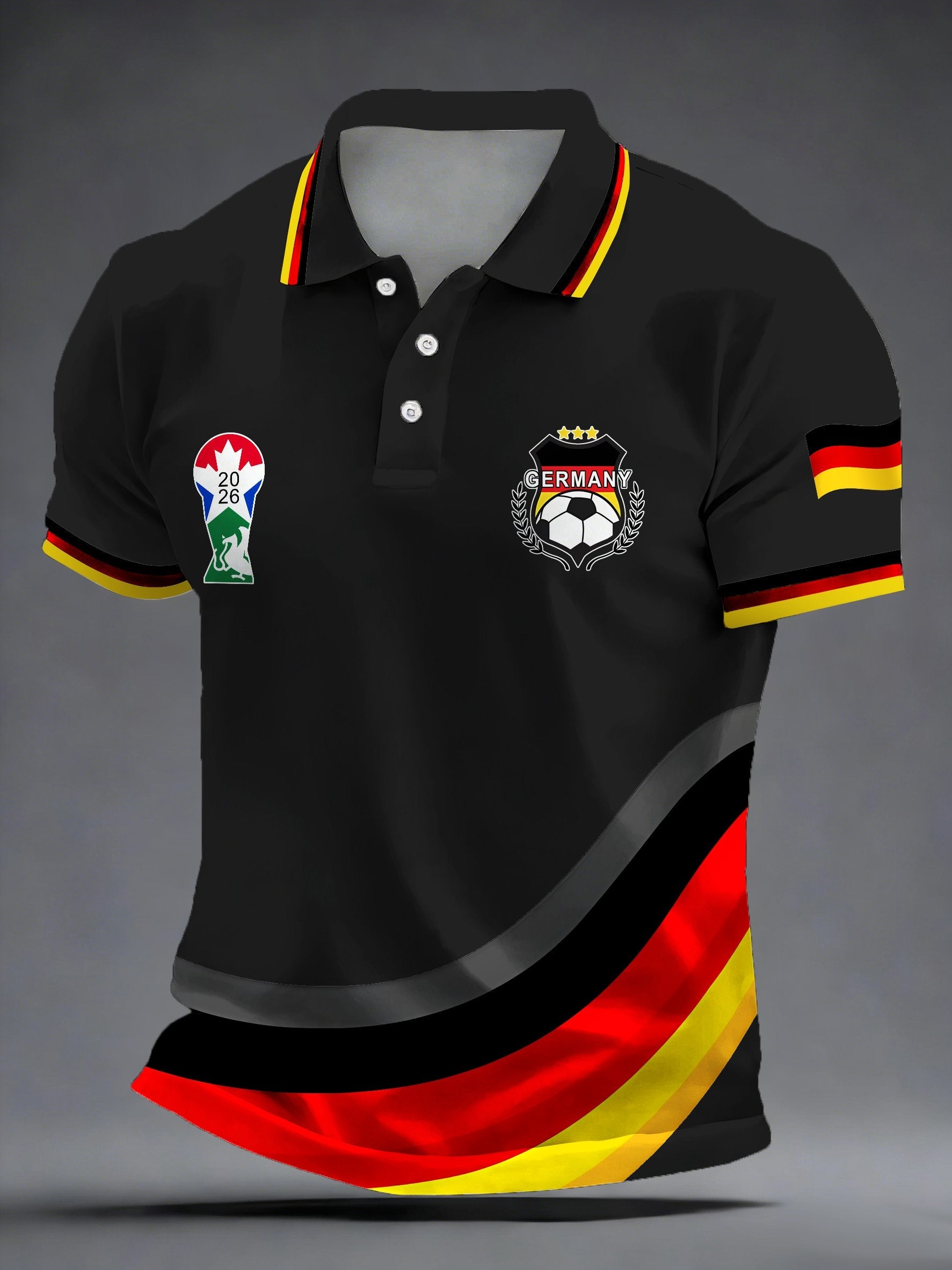 Men's German Football Fans Print Polo Shirt