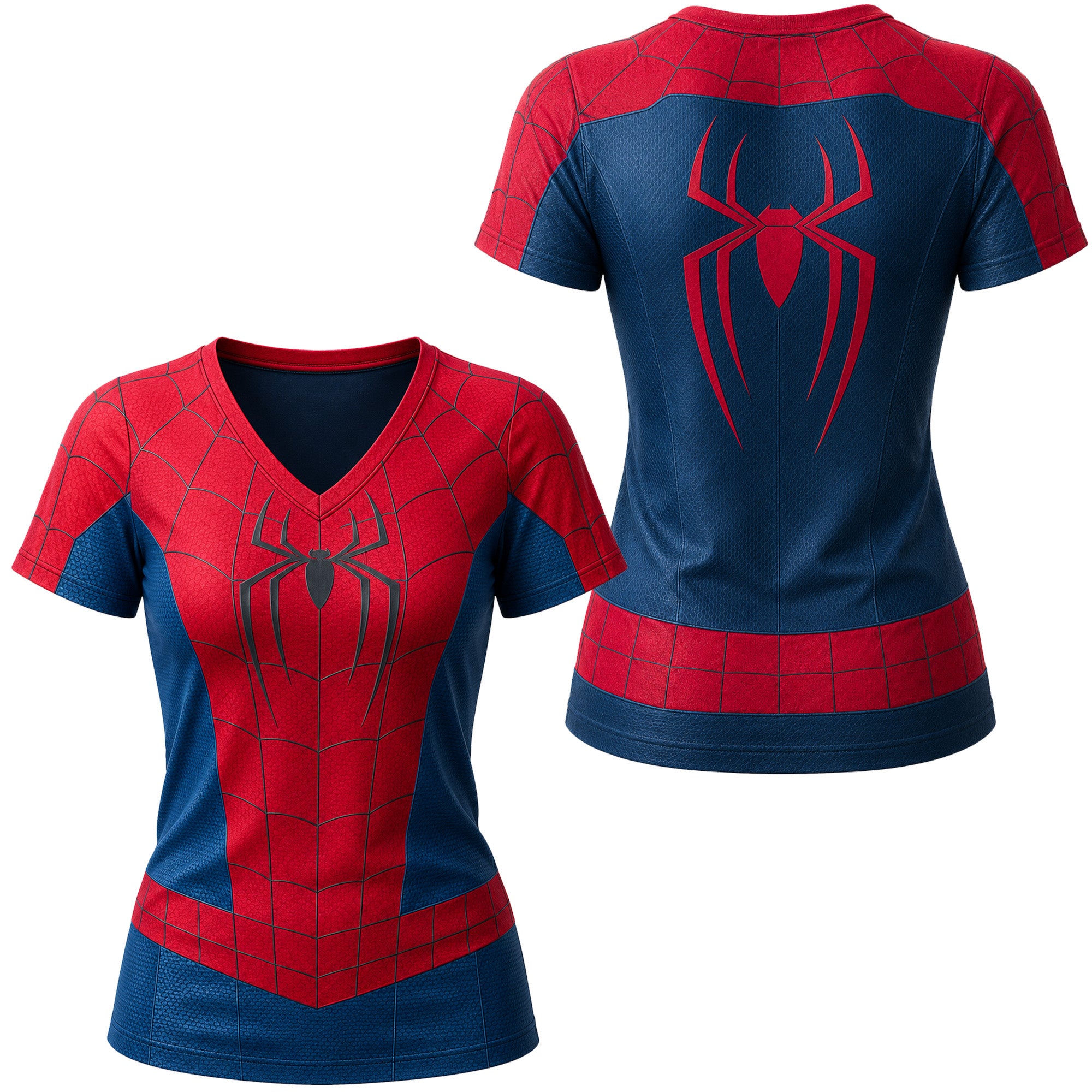 Women's Premium Spiderman 3D V-neck Shirt