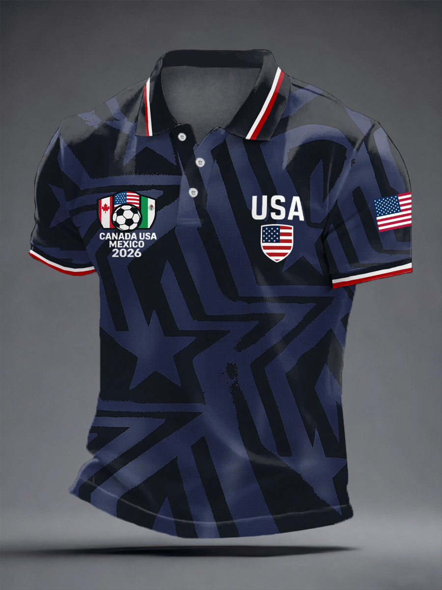 Men's USA Soccer Supporter Print Polo Shirt