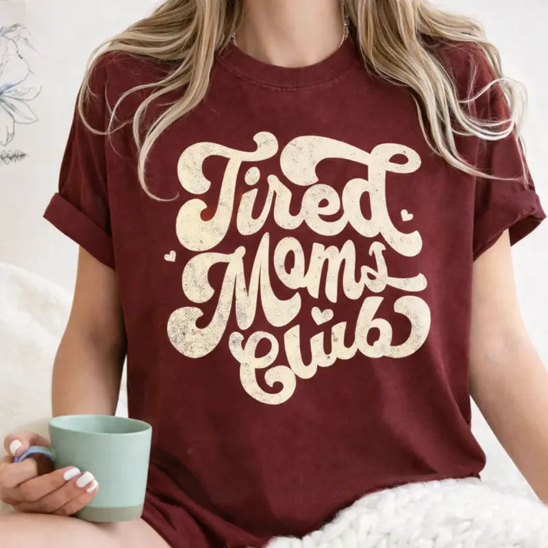 Tired Moms Club Printed T-Shirt