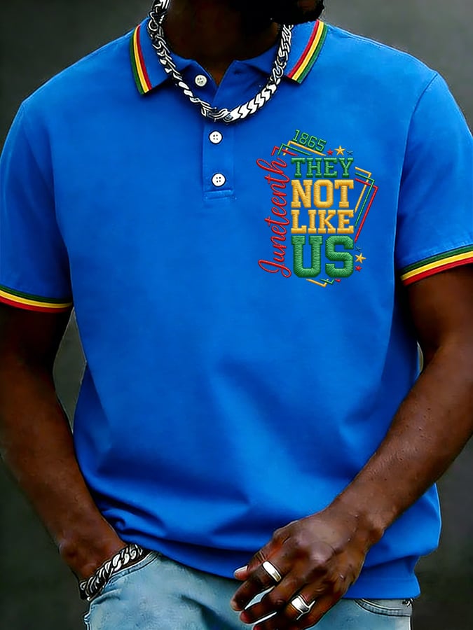 Men's Juneteenth They Not Like Us Print Polo Shirt