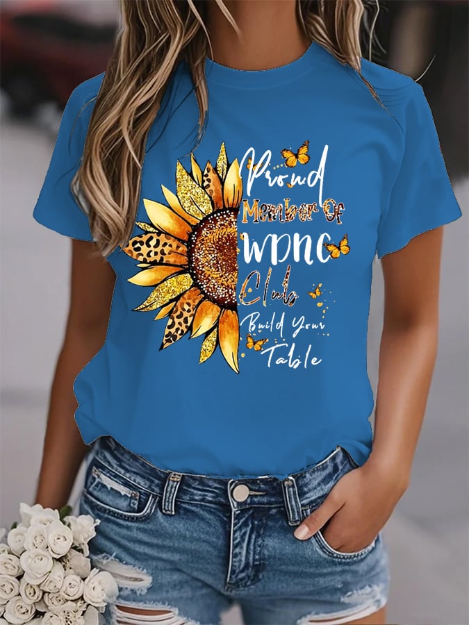 Women's Sunflower Proud Member Of WDNC Club Print Shirt