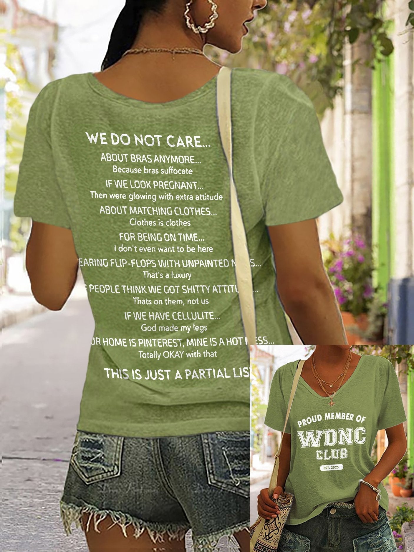 V-Neck Retro Funny Proud Member Of WDNC Club Est. 2025 Menopause Perimenopause Print T-Shirt