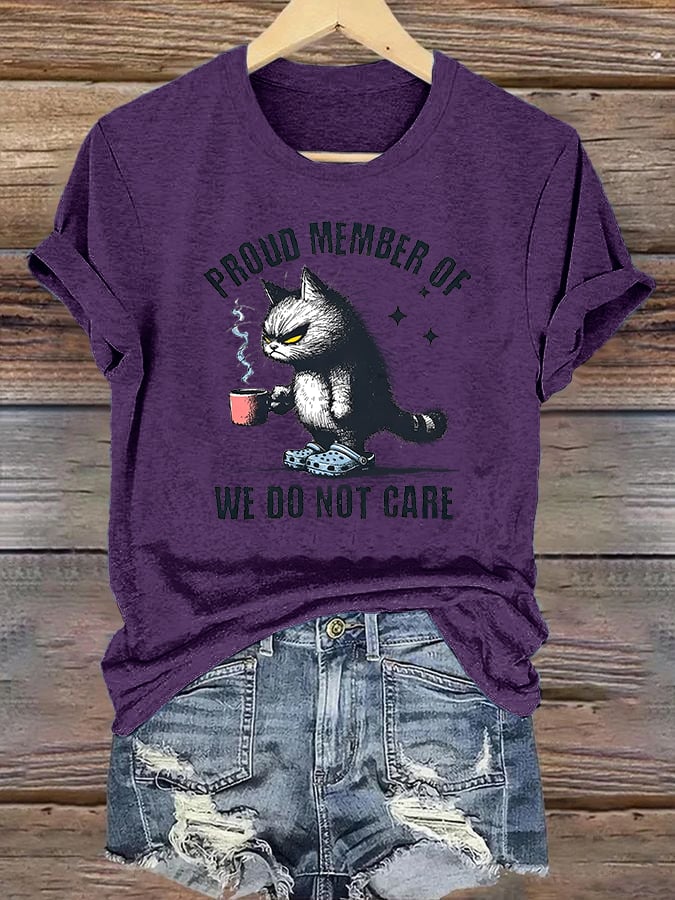 Women's Retro Funny Proud Member Of Club We Do Not Care Menopause Perimenopause Print T-Shirt