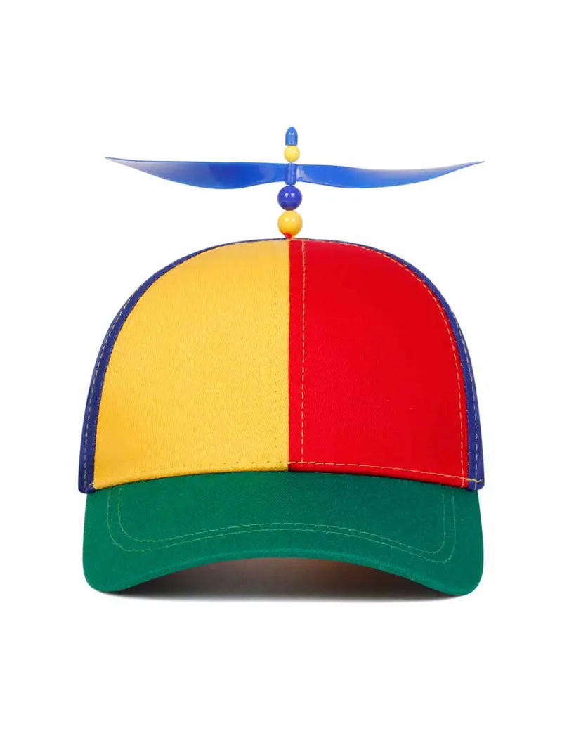 Rainbow Helicopter Propeller Hat, Unisex Adjustable Novelty Cap