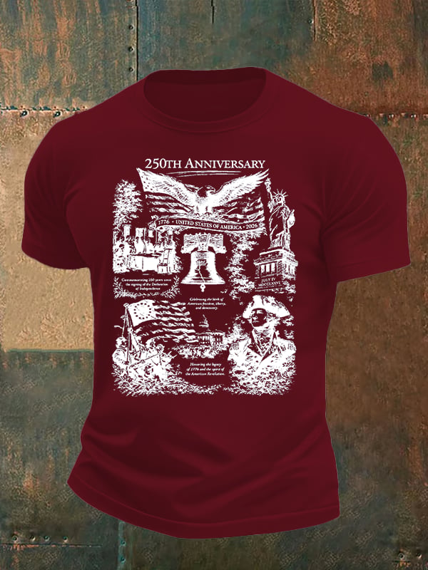 Men's Retro USA 250th Anniversary Print T-Shirt