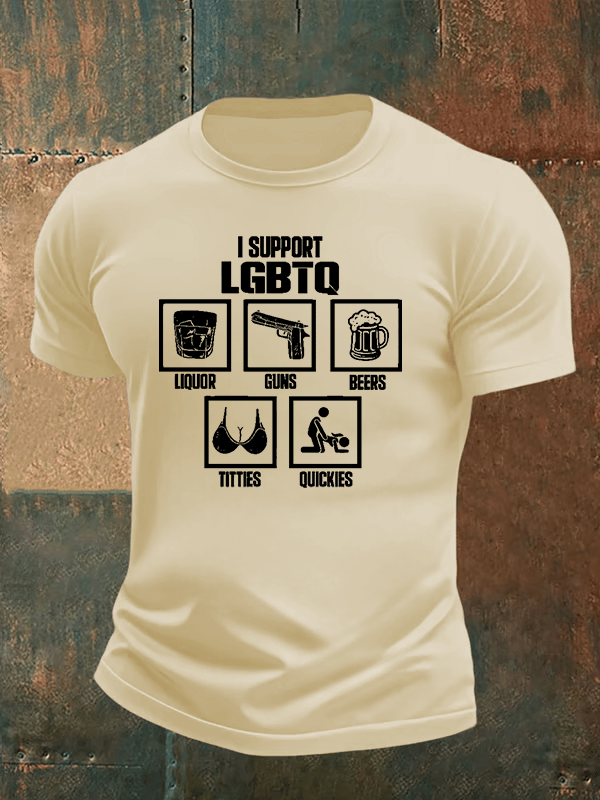 Men's I SUPPORT LGBTQ Printed T-Shirt