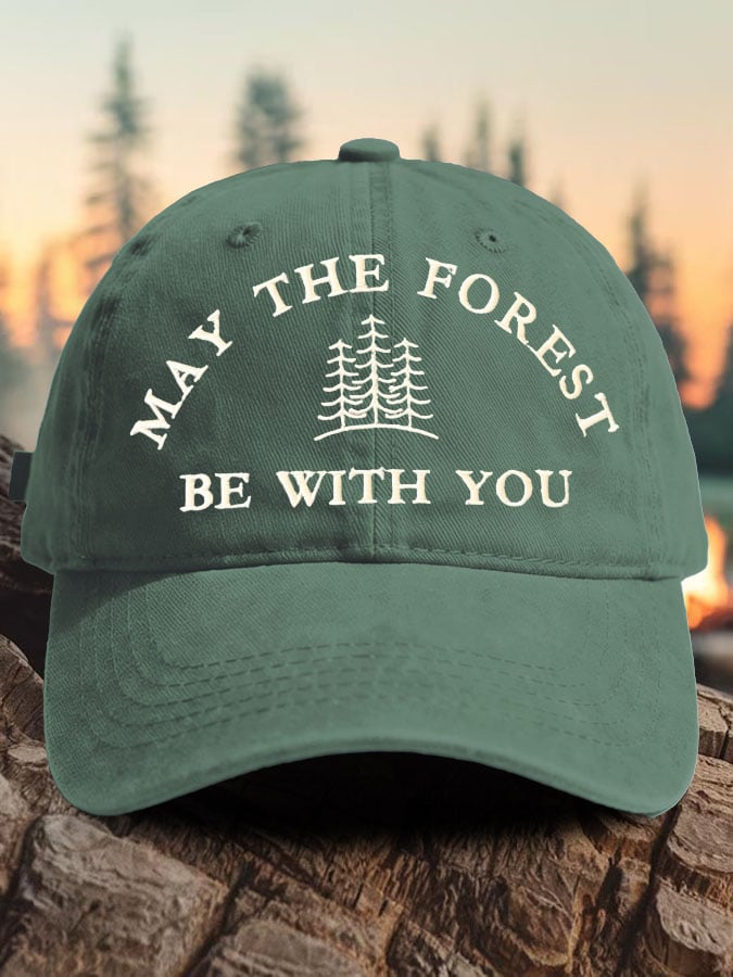 Retro May The Forest Be With You Print Baseball Cap