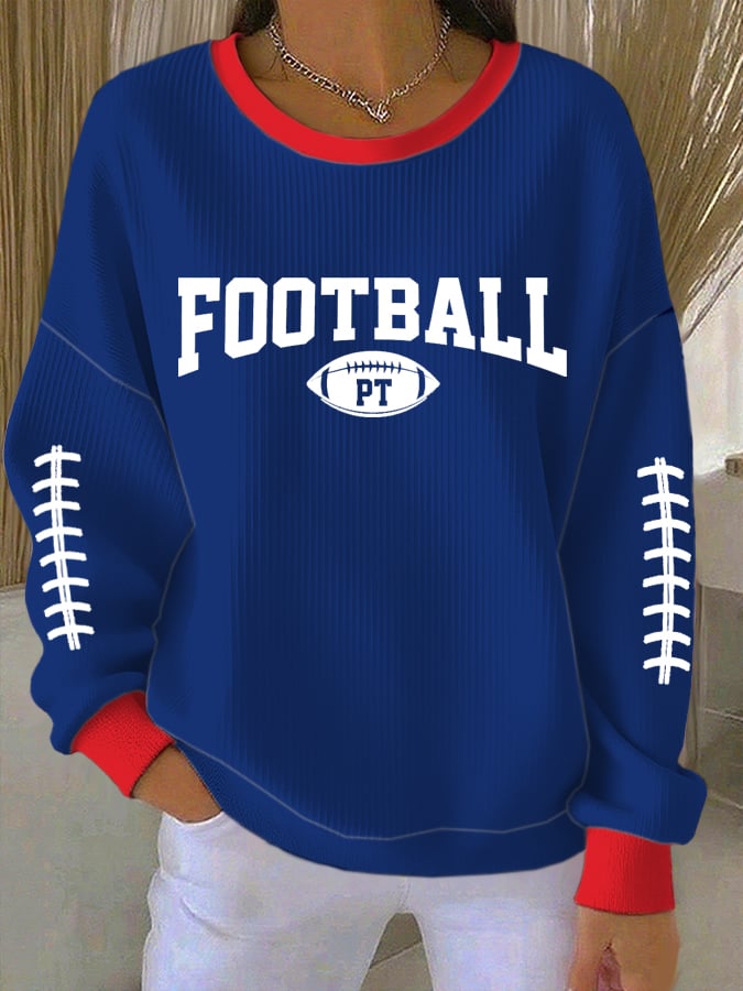 Women's Football Print Sweatshirt