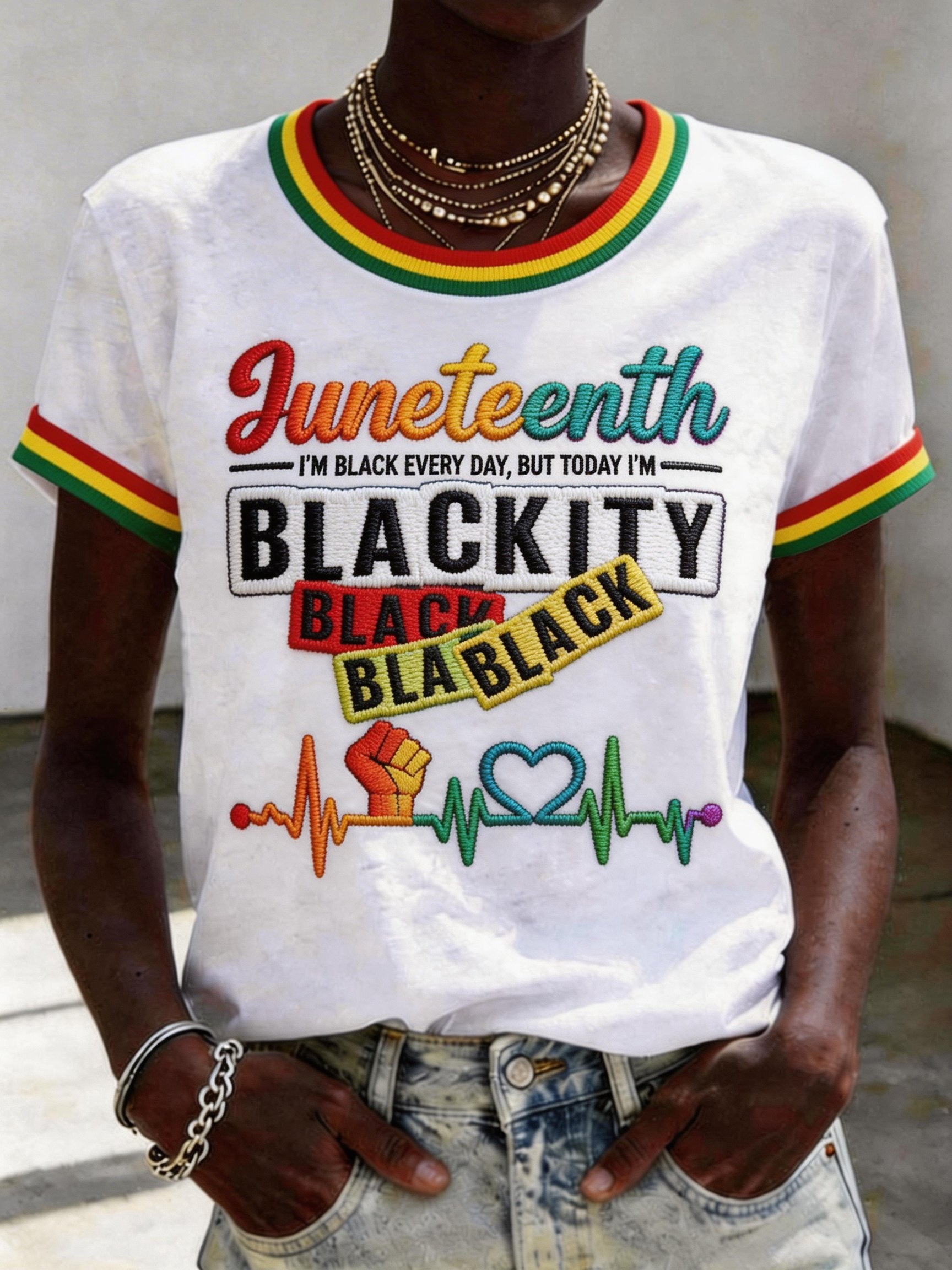Retro Juneteenth Print T-Shirt