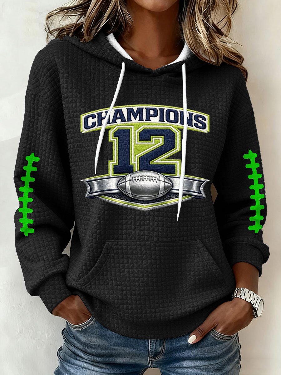 Women's Football Print Hoodie Sweatshirt