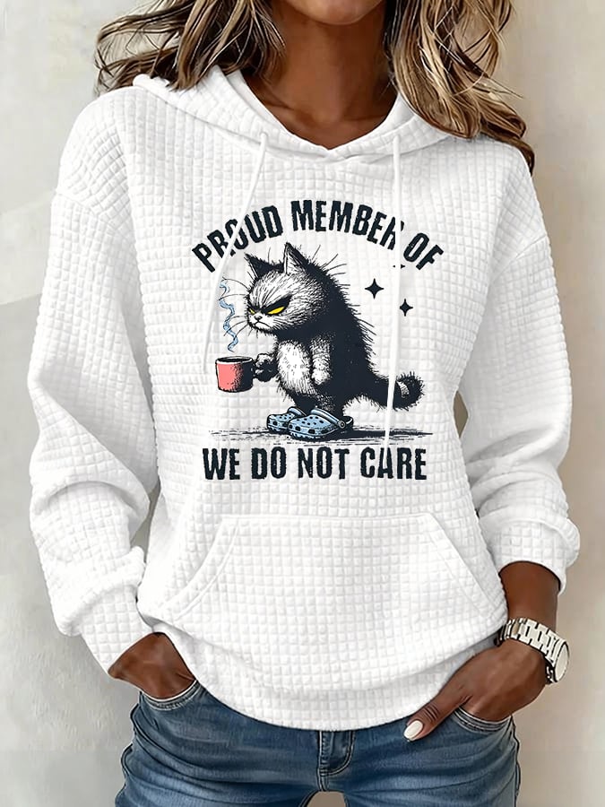 Women's Retro Funny Proud Member Of Club We Do Not Care Menopause Perimenopause Print Hoodie