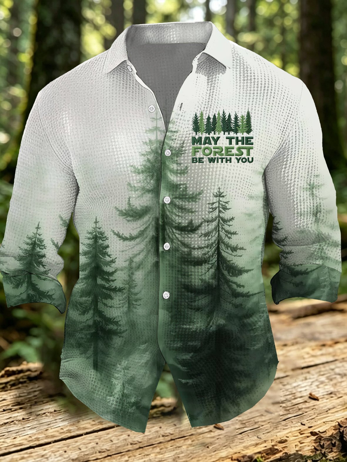 Men's May The Forest Be With You Print Shirt