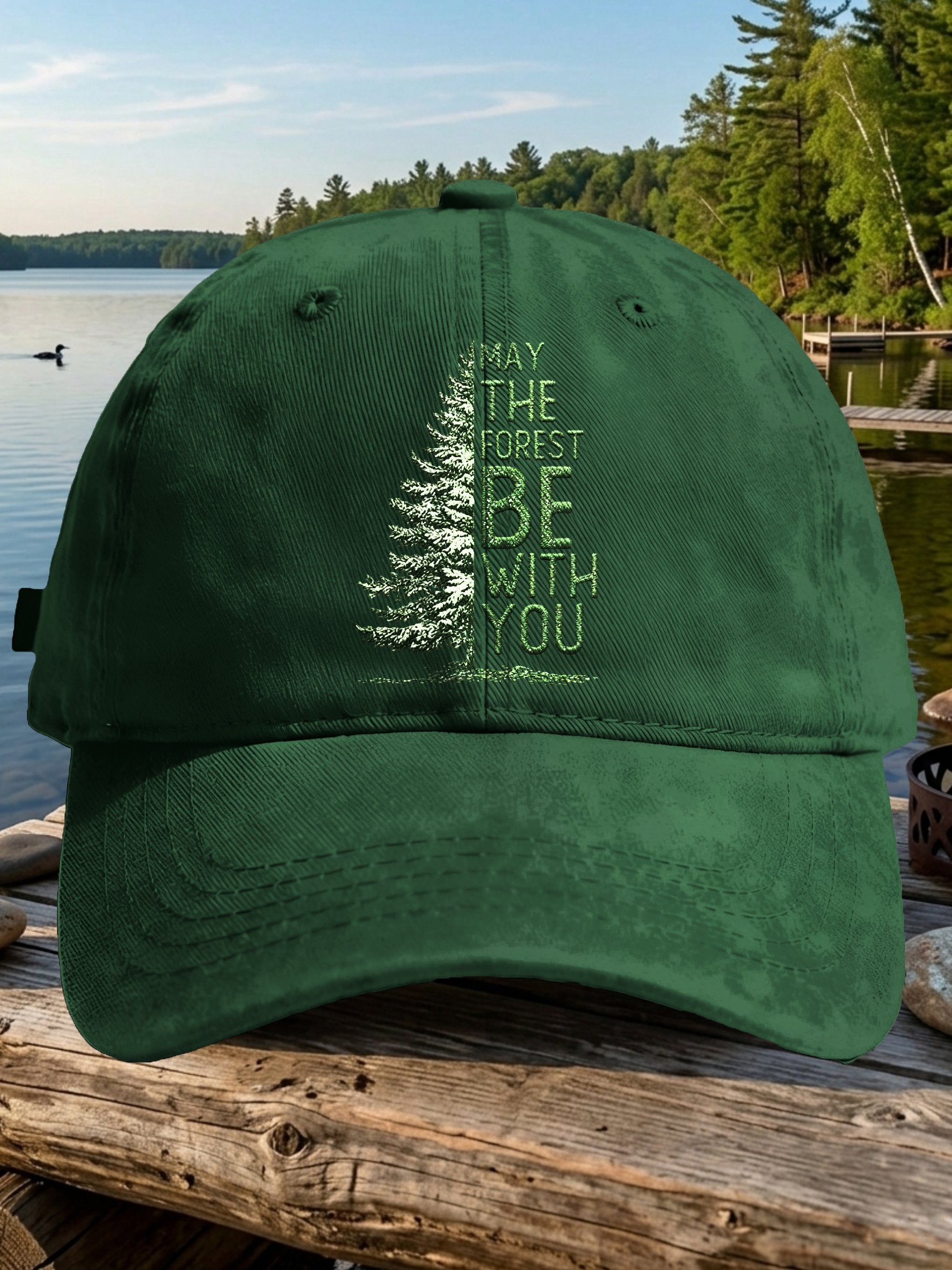 Retro May The Forest Be With You Print Baseball Cap