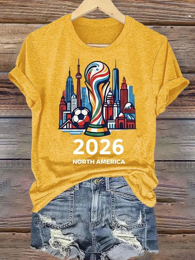 Women's North America WC 2026 Soccer printed T-shirt