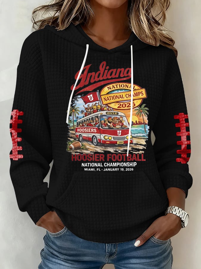 Women's Football Print Hoodie Sweatshirt