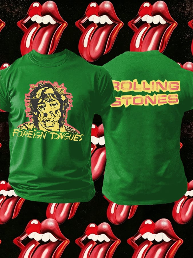 Men's Retro Foreign Tongues Print T-Shirt