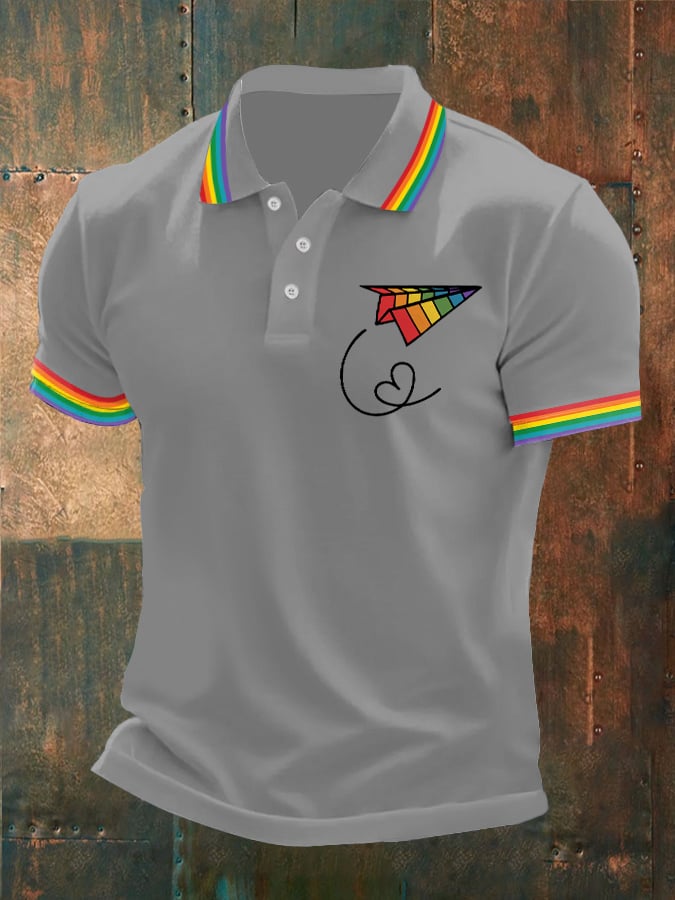 Men's Gay Pride Print Polo Shirt