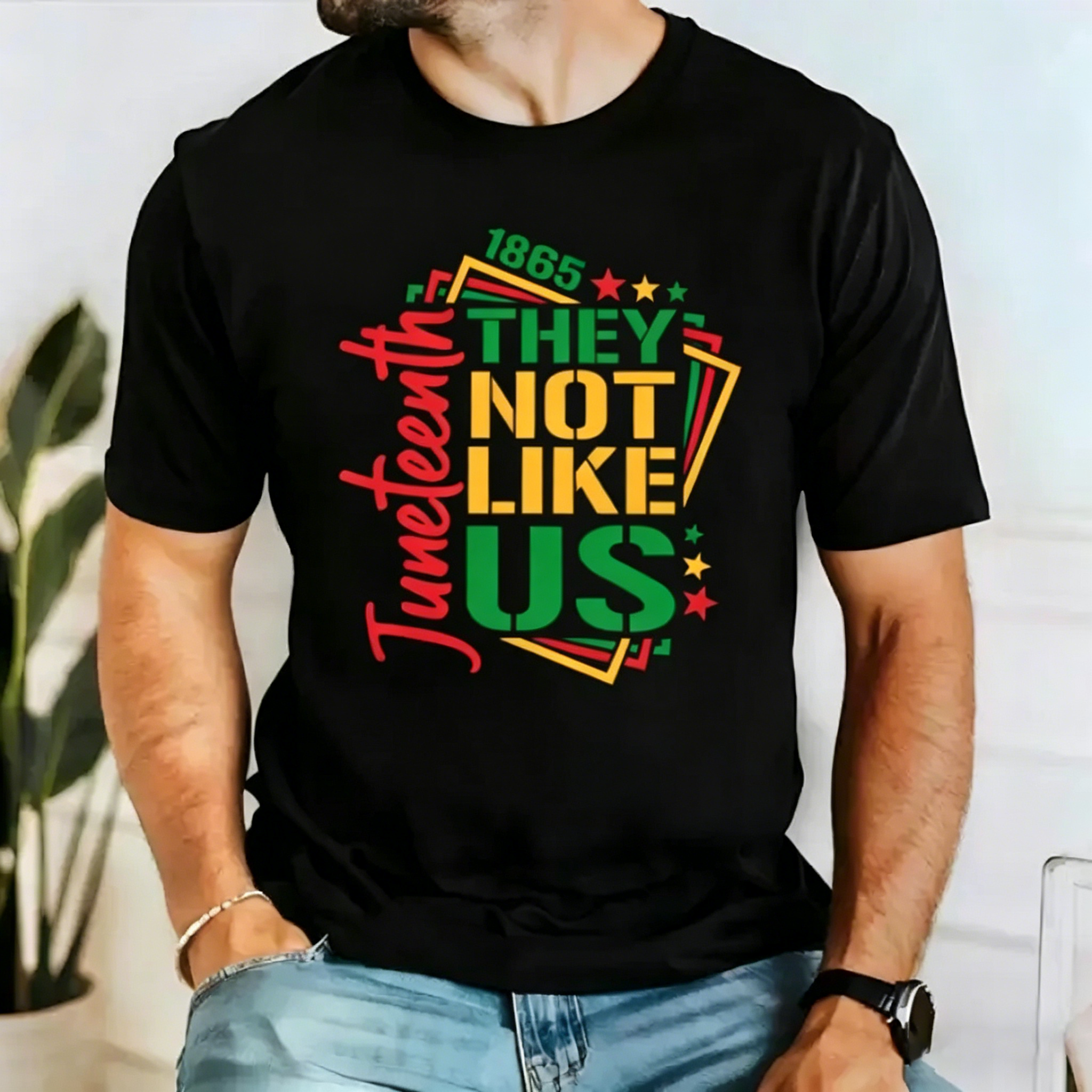 Men's They Not Like Us Juneteenth independence day T-shirt