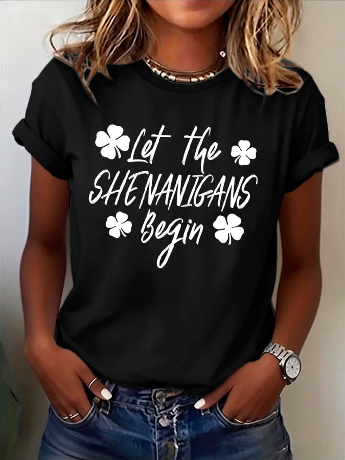 Women's St. Patrick's Day Slainte Print T-shirt