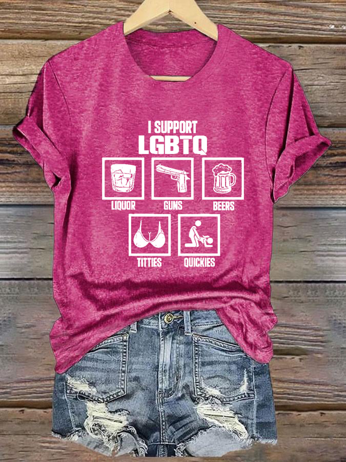 Women's I SUPPORT LGBTQ Printed T-Shirt