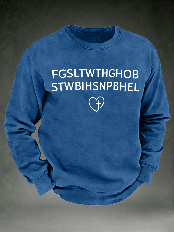 Men's FGSLTWTHGHOB STWBIHSNPBHEL Printed Crewneck Sweatshirt