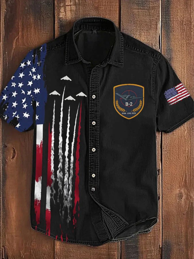 Men's Midnight Hammer B-2 Printed Casual Short Sleeve Shirt