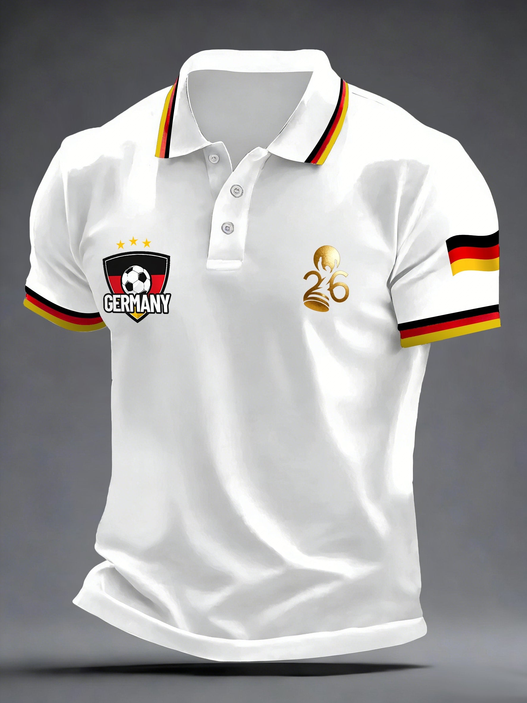 Men's German Football Fans Print Polo Shirt