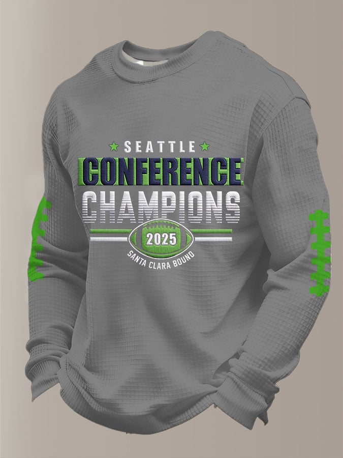 Men's Football Printed Waffle Top