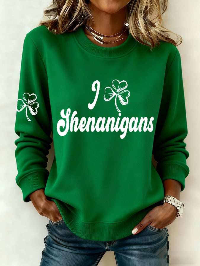Women's Shenanigans Printed Long-Sleeve Sweatshirt