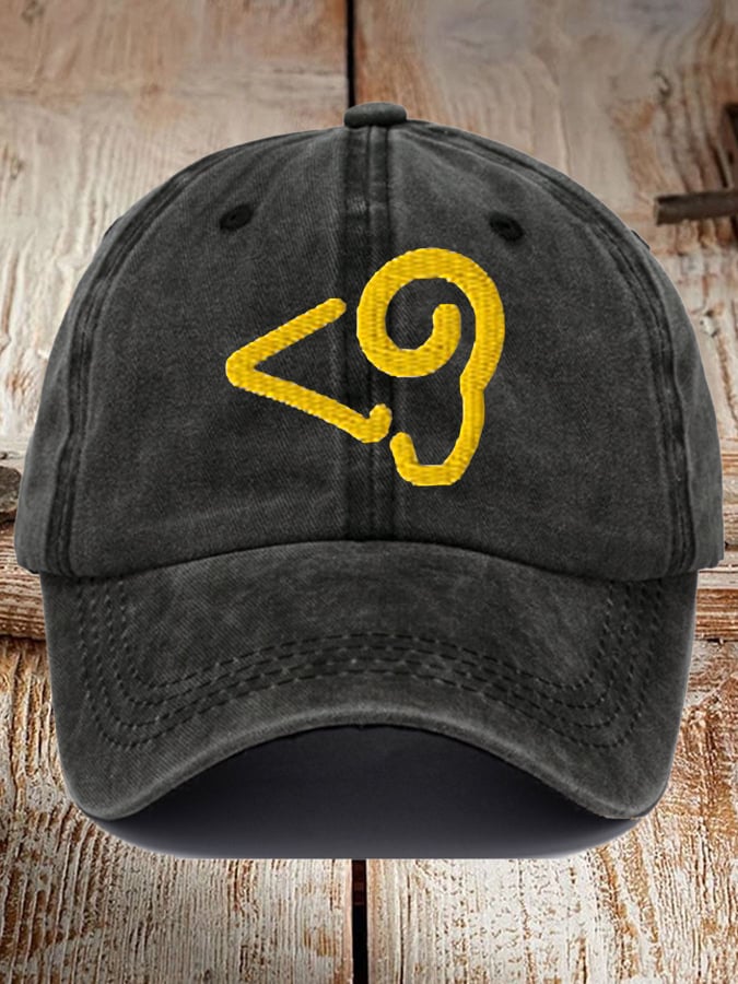 Unisex Washed Cotton Rugby Print Hat