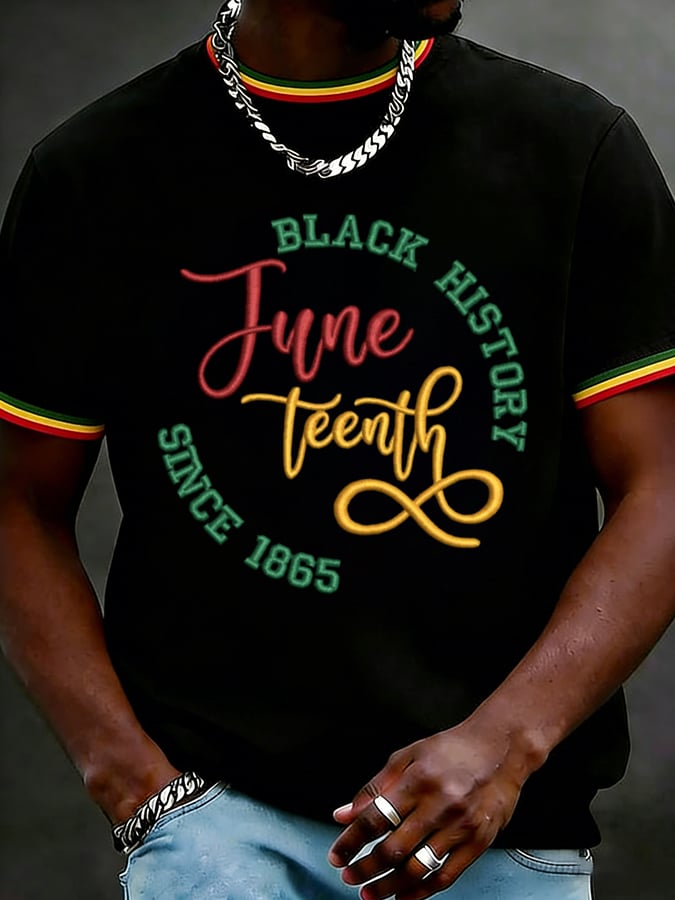 Men's Juneteenth Printed Casual T-shirt