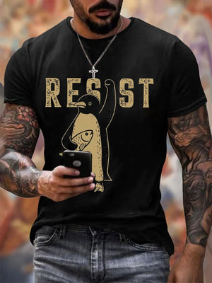 🔥Buy 3 Get 15% Off🔥Men's Penguins Resist Tariffs Printing T Shirt