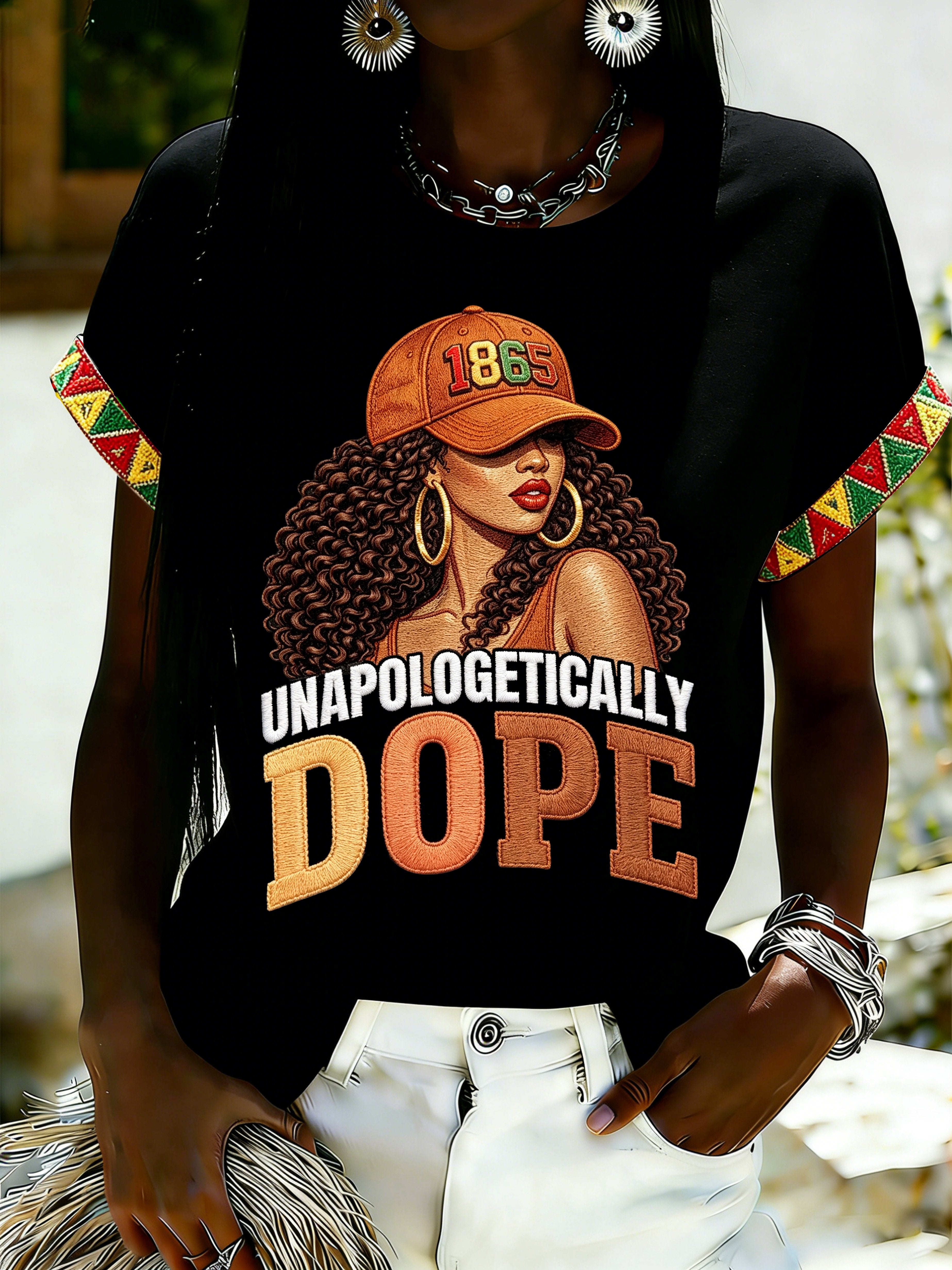 African American Women's Juneteenth Print Top