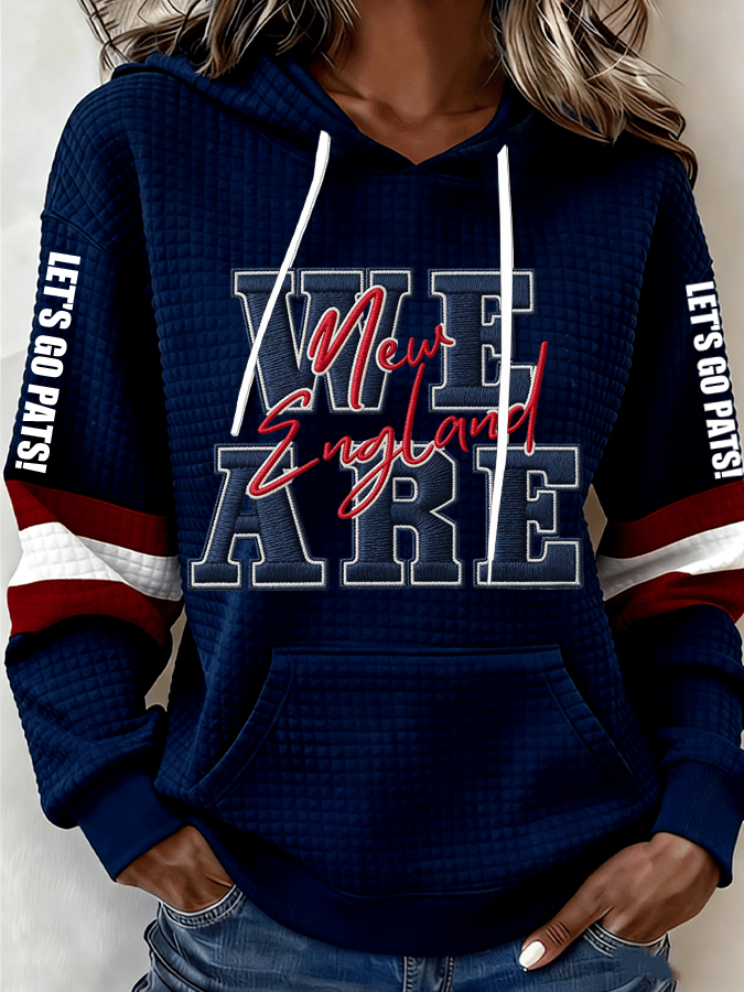 Women's Retro Football Print Hoodie