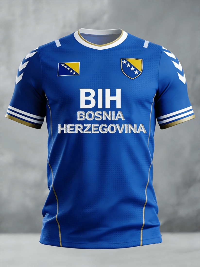 Men's Bosnia Football Lover Print Casual T-shirt