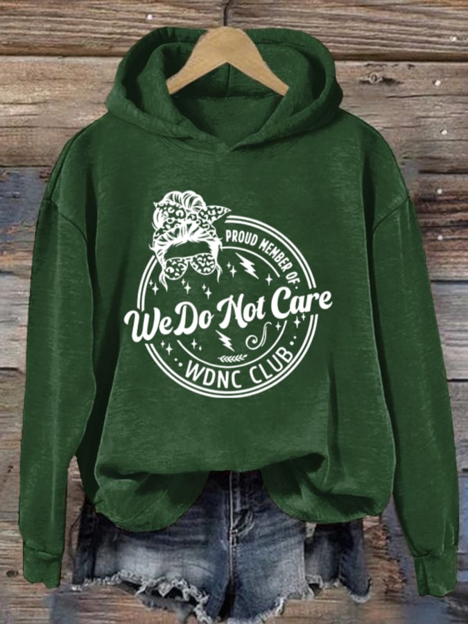 Women's Retro Funny Proud Member Of Club We Do Not Care Menopause Perimenopause Print Hoodie
