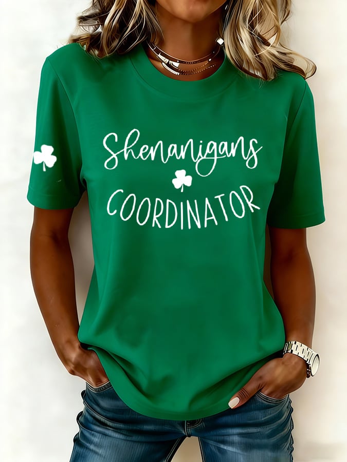 Women's Shenanigans Coordinator Printed Casual T-shirt
