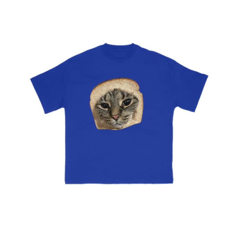 Unisex Toast Cat Print T-shirt