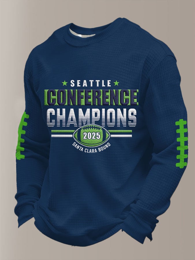 Men's Football Printed Waffle Top